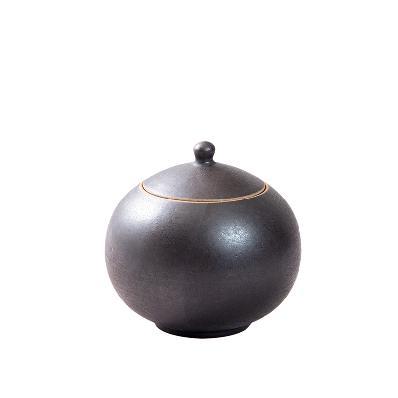 金属釉简易陶瓷功夫茶具套装 创意提梁壶茶杯托盘茶叶罐8件套摆件